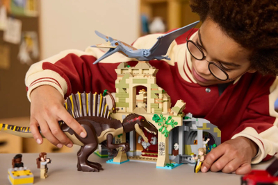 Lodër konstruktore LEGO Jurassic World 76976 Spinosaurus & Quetzalcoatlus, set dinosaurësh, për fëmijë