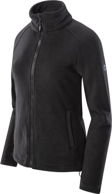 Женска поларна блуза Hi-Tec Lady Harriet Fleece W, со патент, висок јака, црна