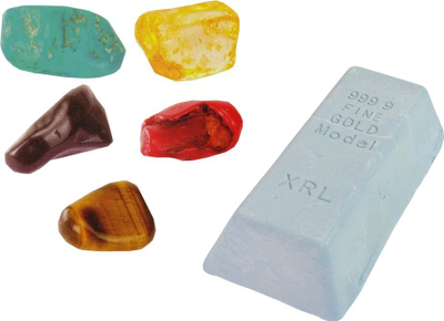 Set arkeologjik për kalamaj LeanToys Blind Box, 8 gurë minerali, për mbi 3 vjeç, shumëngjyrësh