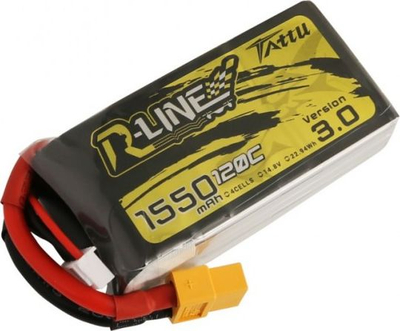 Bатерија LiPo Tattu 4S 14.8V, 1550mAh, 120C, softcase XT60