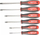 Set kaçavidash Torx Milwaukee Tri-Lobe, 6 copë, me dorezë të rehatsme, e kuqe
