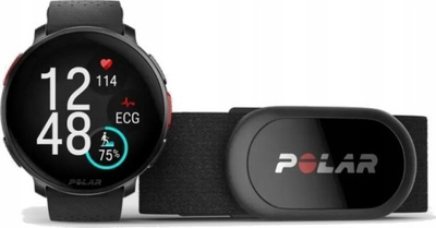 Ora sportive Polar Vantage V3 H10, GPS, me sensor kraharori H10, e zezë