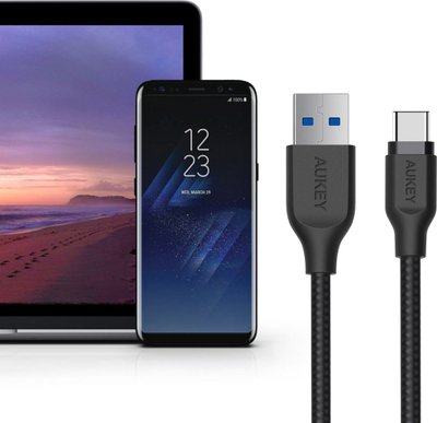 Kabllo Aukey, USB-C 3.0 në USB-A 3.1, 2m, e zezë