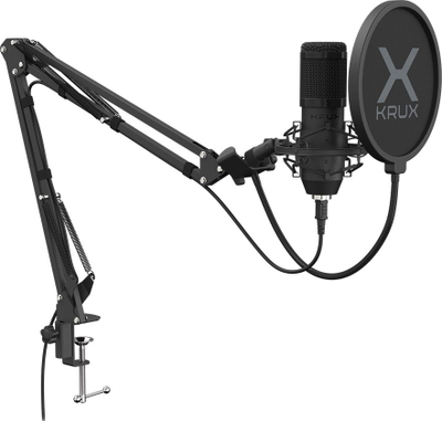 Mikrofon Krux EDIS 1000, kondensator kardioid, USB, i zi