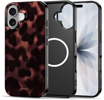 Mbulesë telefoni Tech21 Tech-Protect Lamano MagSafe, për iPhone 16, dizajn Panther, e zezë
