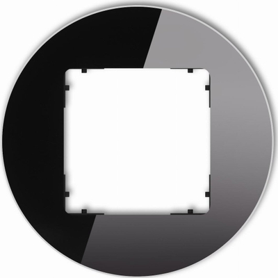 Kornizë rrethore Icon Single, efekt xhami, e zezë