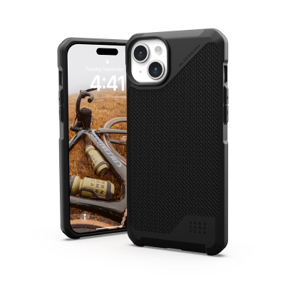 Këllëf telefoni Urban Armor Gear Metropolis LT MagSafe për iPhone 15 Plus, Kevlar, i zi