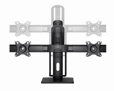 Qëndrim tavoline për monitorë Gembird MS-D2-01, për 2 monitorë 17"-27", VESA 75x75 100x100, i zi