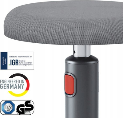Stol zyre Leitz Ergo Cosy Sit Stand, ergonomik, rregullim lartësie, gri velvet