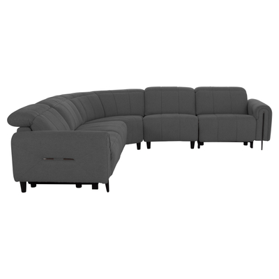 Kënd divan Oracle HM3290.01, 260x260cm, 2 ulëse recliner elektrike, gri