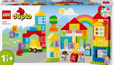 Set lodrash LEGO DUPLO Classic Alphabet Town 10935, edukim, shumëngjyrësh