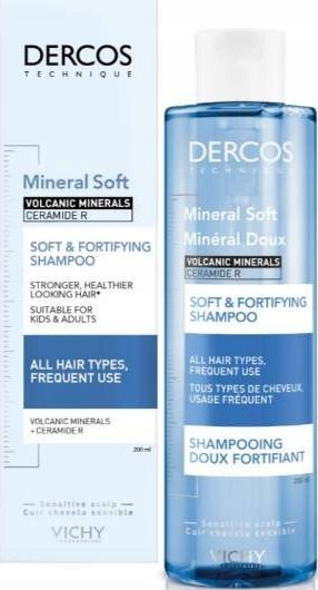 Shampo flokësh Vichy Dercos Mineral Soft, përforcuese, për çdo lloj floku, 200 ml