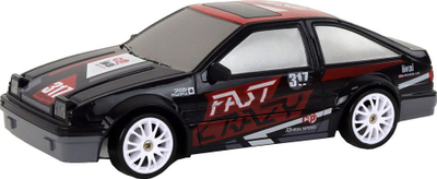 Makina me telekomandë Leantoys R/C Sports Car 1:24, me rrota që ndërrohen, e zezë