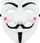 Maskë proteste Guy Fawkes, plastike, me shirit elastik, e bardhë
