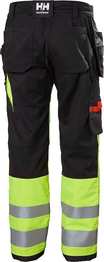 Pantallona pune Helly Hansen Alna 2.0 Class 1, xhepa funksionalë, shirita reflektues, të verdha me të zeza