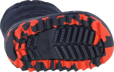 Çizme bore për kalamaj Crocs Classic Neo Puff Boot Toddler Jr 207683-410, slip-on, me shollë gome antirrëshqitëse, blu navy