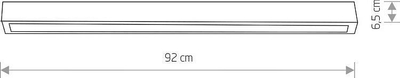 Lampë tavani Nowodvorski Straight, 92 cm, dritë e bardhë e ngrohtë, e zezë