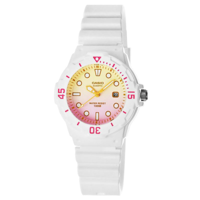 Orë dore Casio LRW-200H-4E2VDR, quartz analog, mban ujë deri në 100 m, e bardhë
