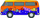 Makinë slot Carrera Evolution VW Bus T2b, shkall 1:32, me drita para-mrapa, portokalli me shumë ngjyra