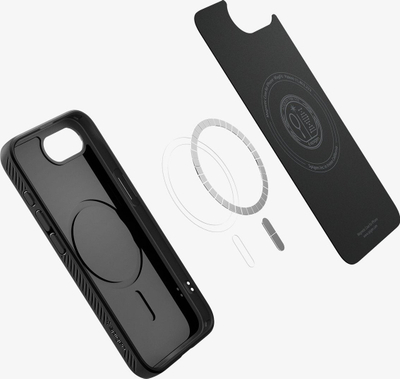 Mаска за телефон Spigen Liquid Air MagSafe за iPhone 16e, TPU, со Air Cushion, црна мат