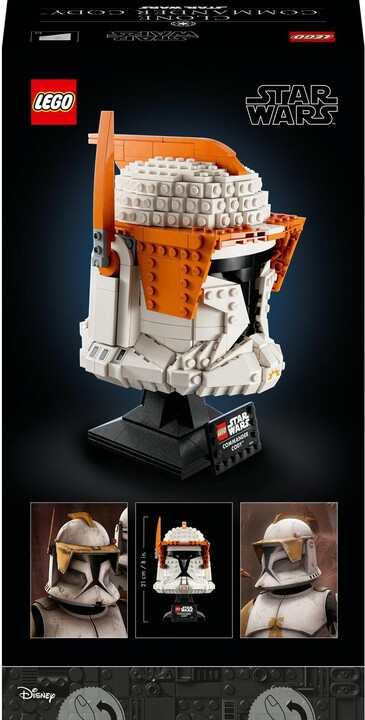 Set LEGO Star Wars 75350 Helmet komandanti i kloneve Cody, 766 copa, dekor për t’u mbledh, portokalli me të bardhë