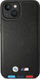 Kapak telefoni BMW Leather Stamp Tricolor për iPhone 14 Plus 6.7", lëkurë, i zi