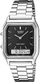 Ora dore Casio Quartz, dual time, çelik inoksi, argjendtë