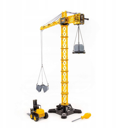 Set tullash për ndërtim Construction Crane Giant with Loader, 588 pjesë, shumëngjyrësh