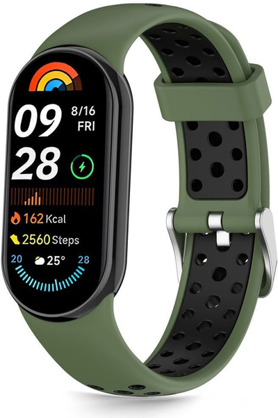 Rrip dore Tech-Protect Iconband Air për Xiaomi Smart Band 8 9 10 NFC, silikon, jeshile e zezë