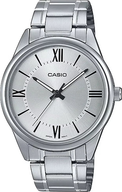 Рачен часовник Casio MTP-V005D-7B5, аналоген, нерѓосувачки челик, сребрен