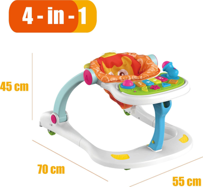 Ecurëse bebe Woopie Multifunctional Lion, 4 në 1, me panel muzikor, shumngjyrshe