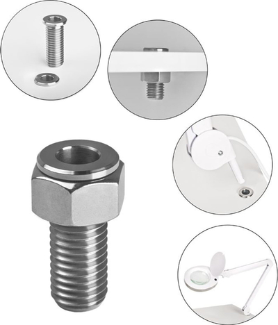 Mbajtëse llambe me lupë Activeshop, tub çeliku inox, metalike, ngjyrë argjendi