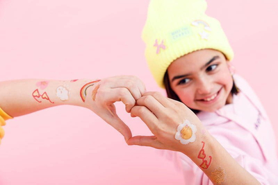 Tatuazhe të larshme për fëmijë ALBI Daisy Mix, set 14 copë, shumëngjyrëshe