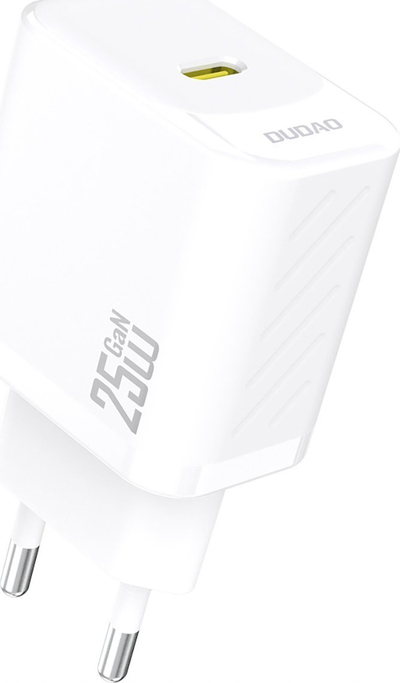 Karikues USB GaN Dudao A27EU, 25W, Power Delivery, i bardh