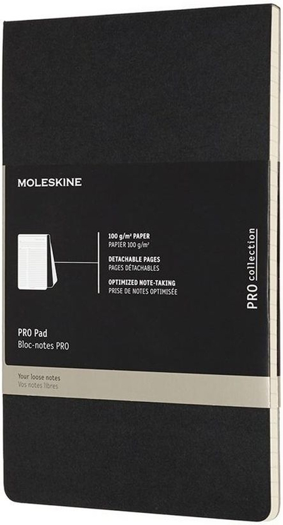 Блок за белешки Moleskine Pro Pad Large, црн