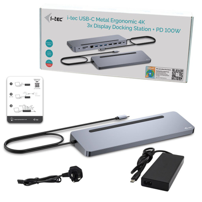 Докинг станица I-TEC Flat V2 C31FLAT2PDPRO, USB-Ц Thunderbolt 3, 4K HDMI, Power Delivery 60W, сива