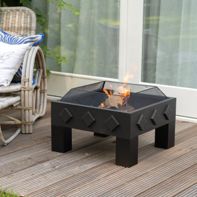 Vater kopshti Heat Garden Kvadrat FB.022, çelik, katrore, e zezë