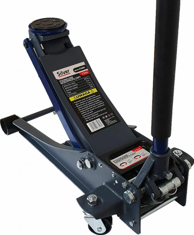 Krik hidraulik makine Silver Trolley 3T, 75–500 mm, profil i ulët, gri