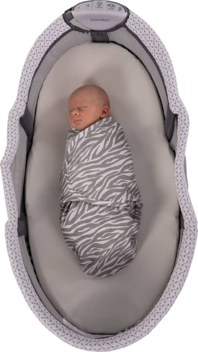 Mbështjellëse për bebe Bo Jungle B Wrap Small White Tiger, 3.2 – 6.4 kg, pambuk, gri me të bardhë