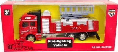 Lodër kamion zjarrfikës Askato Fire Department, metal 1:50, për kalamaj 3+, i kuq