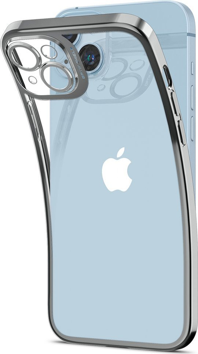 Kapak telefoni Spigen Optik Crystal për iPhone 14 Plus, transparent, gri krom