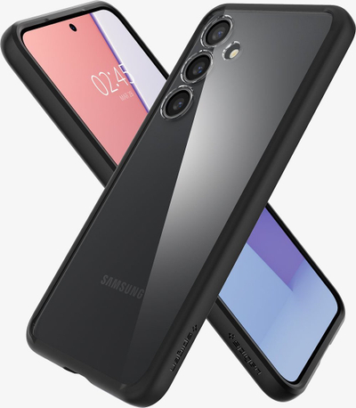Mbulesë telefoni Spigen Ultra Hybrid për Samsung Galaxy S24 Plus, profil i hollë, transparente, e zezë mat