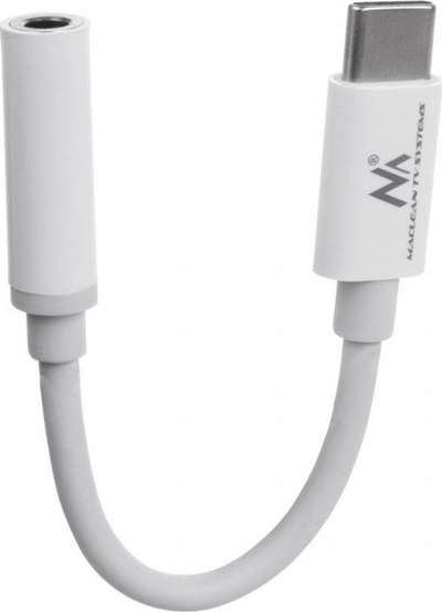 Adapter audio Maclean MCTV-847, USB Type-C në 3.5mm, i bardhë