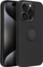 Mbrojtëse telefoni Silicone Ring Case për iPhone 15 Pro, silikon, me unazë, e zezë