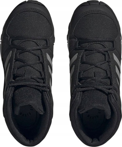 Këpucë hiking për kalamaj adidas Terrex Hyperhiker Mid, taban Traxion, të zeza