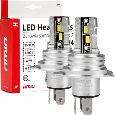 Llambë LED H4 Amio Virago Drag Star, 6500K, dritë e bardhë