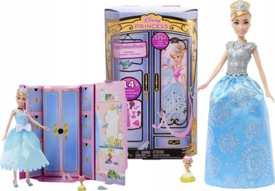 Kukull Disney Princess Cinderella, 32.5 cm, me fustan mbretëror dhe aksesorë, shumëngjyrëshe