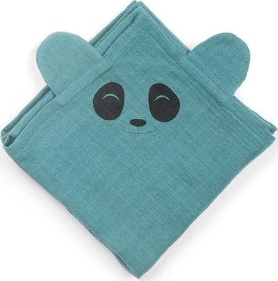 Pelenë bebe Nuroo Muslin, set 2 copë, organike, panda, 70 x 70 cm, ngjyrë jeshile