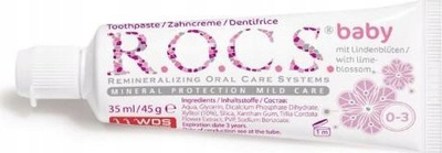 Pastë dhëmbësh për bebe ROCS Baby Linden Aroma, pa fluor, 35 ml