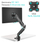 Krah monitori ONKRON G1, 13-34", gas spring, deri 10kg, i zi